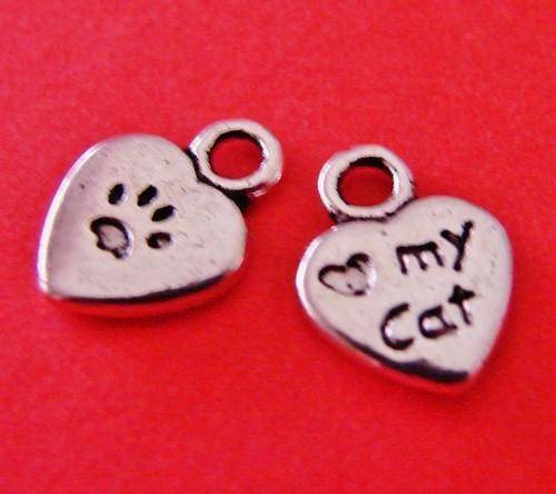 12mm "Love My Cat" Heart Charm