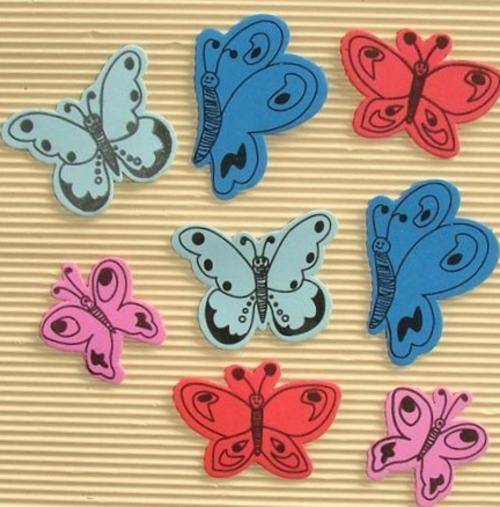 Packet of Foam Embellishments, Butterflies - Assorted Colours & Sizes (4 Pieces per Pack)