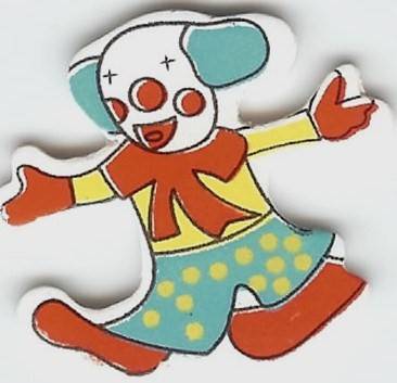 HUGE SALE - 50% OFF - WOODEN CLOWN EMBELLISHMENT