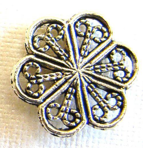 15mm Antique Silver Flower Charms