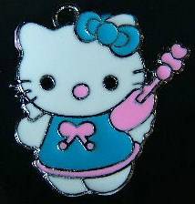 20 x 16mm Silver and Blue & Pink Enamel Hello Kitty Charm