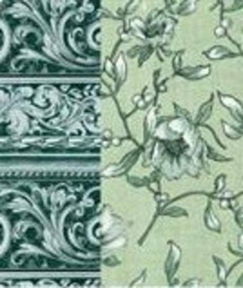 Decorative Co-ordinated Green Paper Sheets  10 Pages  10 Different Designs