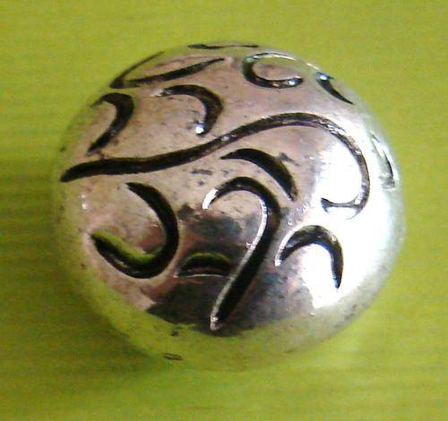 Antique Silver Metallized Bead, 20mm (Sold individually)