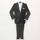 80mm x 45mm Black & White Dinner Suit Mulberry Paper Embellishment