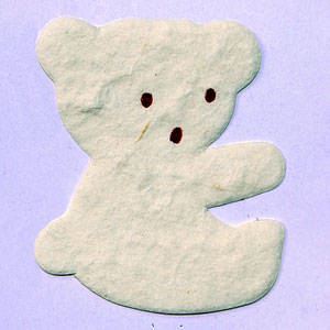 35mm x 43mm White Teddy Mulberry Paper Embellishment (3 Pieces per Pack)