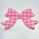 15mm Pink Gingham Fabric Bows (Sold in Pack of 5 Pieces)