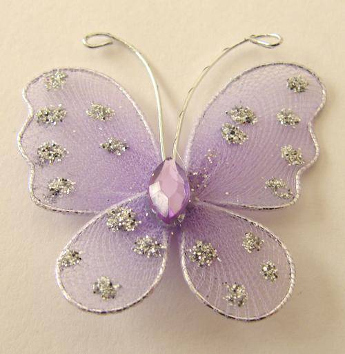 35mm Lilac Rhinestone Butterfly