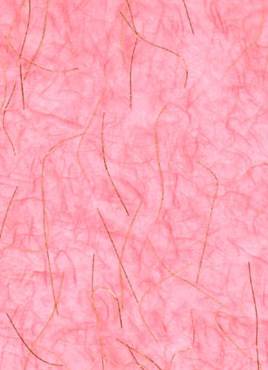 A4 Sheet of Pink with Gold Thread Mulberry Tissue Paper