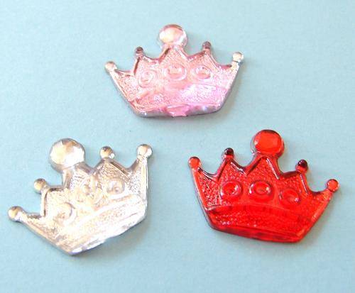 20mm x 16mm Crown Rhinestones - Assorted Colours (Sold in Pack of 15 Pieces)