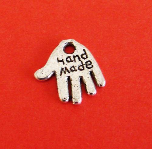 11mm Silver Metal "Hand Made" Charm