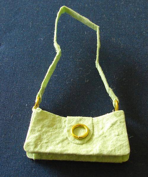 80mm x 45mm Green Mulberry Paper Handbag Embellishment