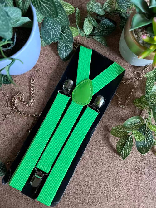 Neon Green Suspenders