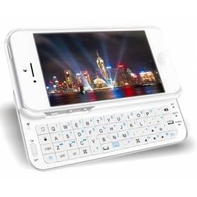 Wireless Bluetooth Keyboard Case for iPhone 5 ultrathin with backlight- white