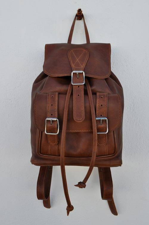 Brown Leather Backpack