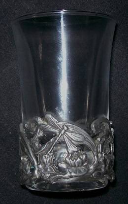 SHOT GLASS WITH PEWTER EMBELLISHMENT