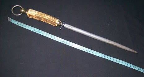 BUTCHERS STEEL  Horn handle