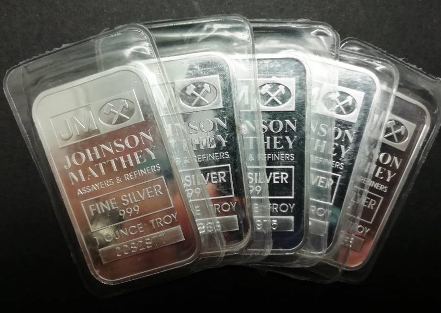 1oz Troy Johnson Matthey | 999 Fine Silver Bars | This low price is per bar to take all 5 | Buy Now