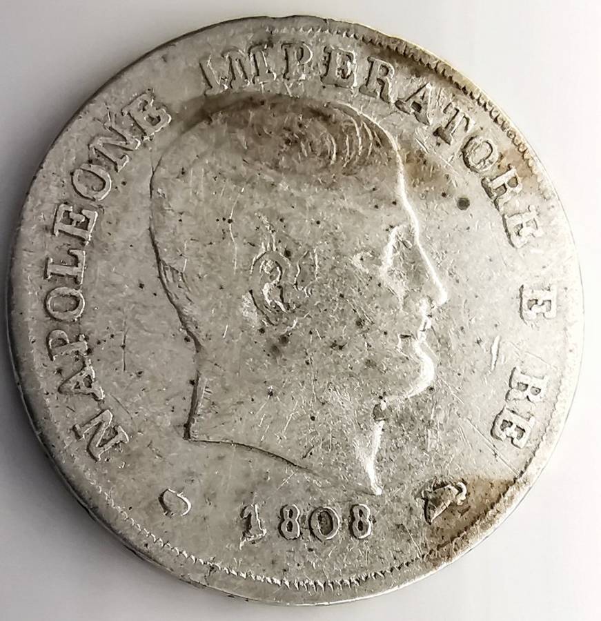 1808 | 15 Soldi | Napoleon I | Italy | 213 Year Old Silver (.900) Coin | 21 mm
