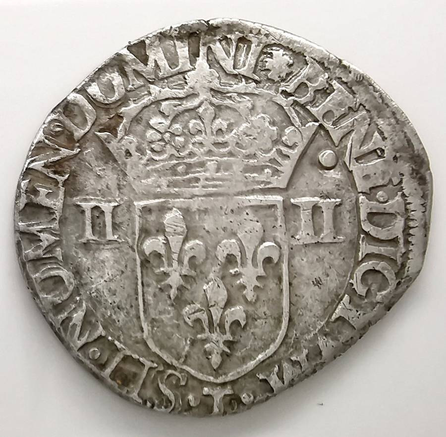 1593 | ¼ Ecu | Charles X | France | 29.2 mm Silver (.917) Coin | Extremely Low Mintage