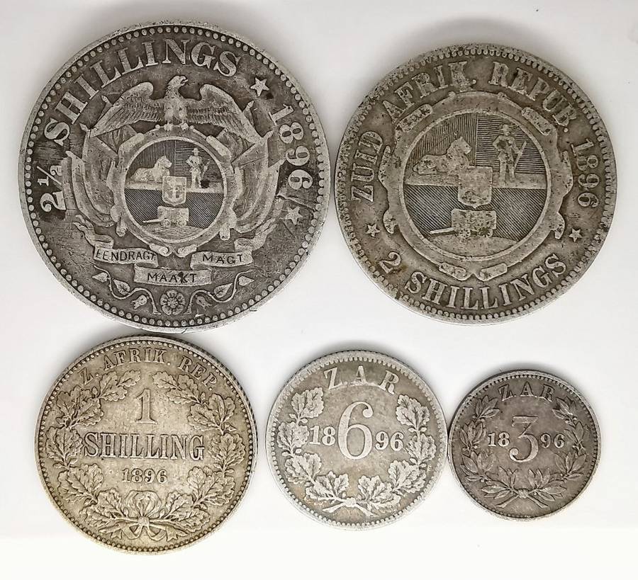1896 Set | 2 1/2, 2,1 Shillings and 3 & 6 Pence | Zuid-Afrikaanse Republic