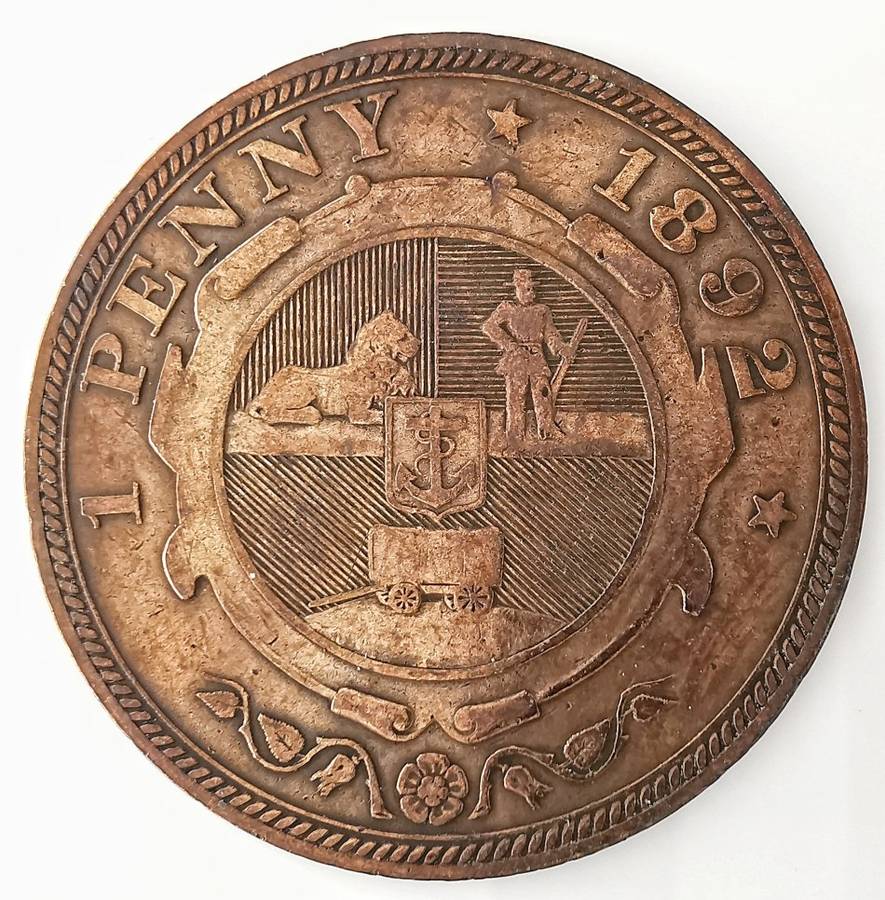1892 | 1 Penny | Zuid Afrikaansche Republiek | Low Mintage | 30.8 mm Coin | Berlin Mint