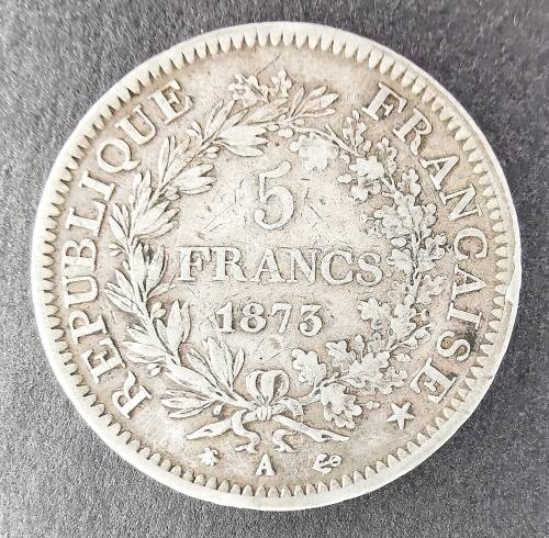 1873 | 5 Francs | Paris, France | 148 Year Old Silver Coin