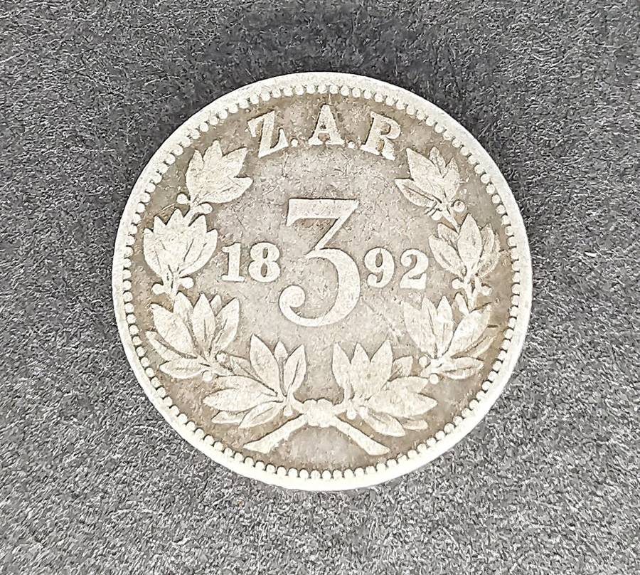 1892 | 3 Pence | Zuid Afrikaansche Republiek | Silver (.925) 16.3 mm Coin
