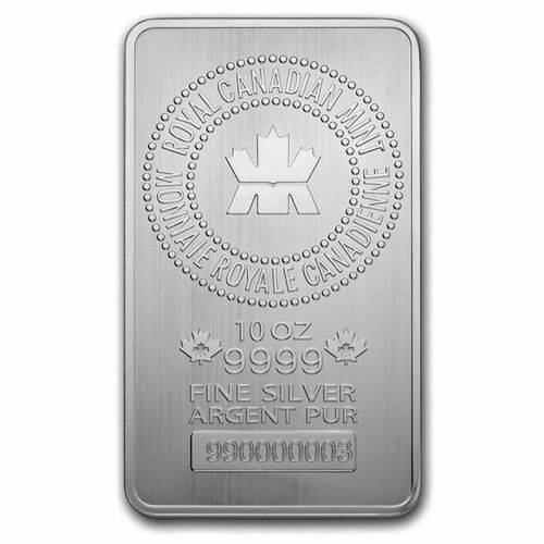 10oz Royal Canadian Mint BAR | Pure (9999) Fine Silver Investment | Buy Now R5250 each