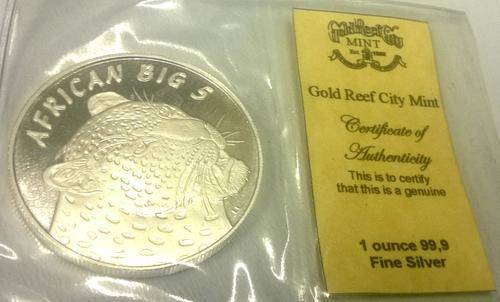 ### 1oz .999 Fine Silver ### African Big 5 Bullion Coin ### Leopard with certificate