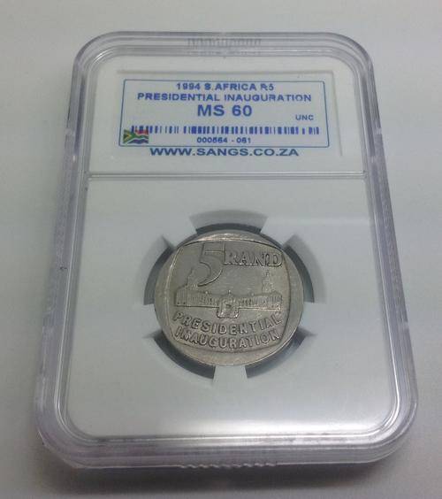 *** MS60 *** Graded 1994 Inauguration R5 Coin  *** Complete Your collection *** Rare Grade ***