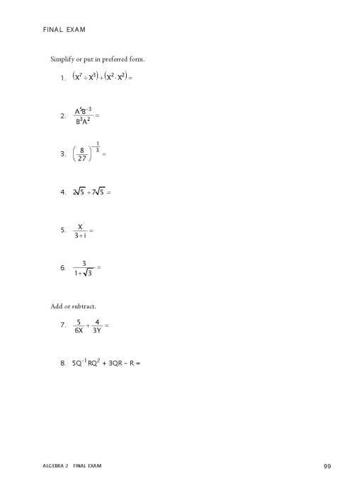RSA Algebra 2 - Test Book - MATH-U-SEE