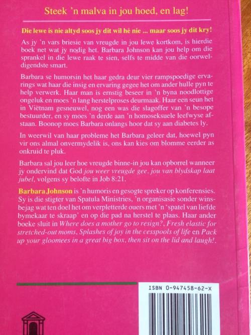 Steek 'n malva in jou hoed, en lag! Barbara Johnson