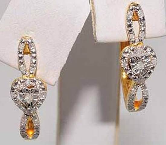 .20CT NATURAL DIAMOND HEART HOOP EARRINGS - GORGEOUS! - R1/NR!