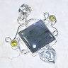 BLUE FIRE LABRADORITE AND CITRINE PENDANT