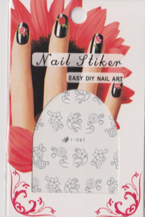 Silver Water Nail Decals