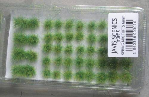 JAVIS SCENICS - 40 X SPRING MIX TUFTS 6mm - NEW IN PKT.