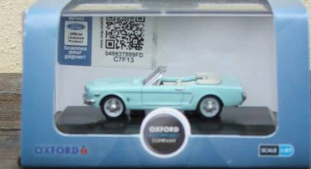 OXFORD 1/87 HO SCALE - FORD MUSTANG CONVERTABLE (BOXED)