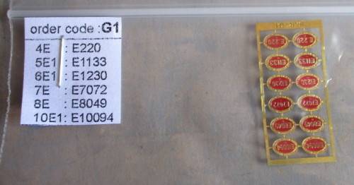 CMD HO SCALE - G1 ELECTRIC LOCO BRASS NUMBER PLATES, PAINTED, SEE BELOW - NEW