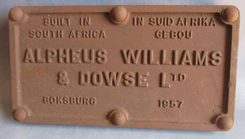 SAR 1957 5E BUILDERS PLATE - 330 x 178 mm