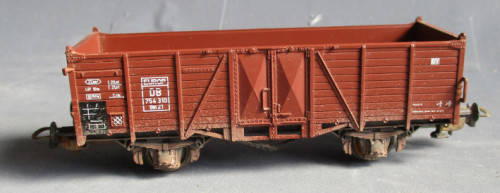 ROCO HO SCALE -  DB OPEN GOODS WAGON, WEATHERED
