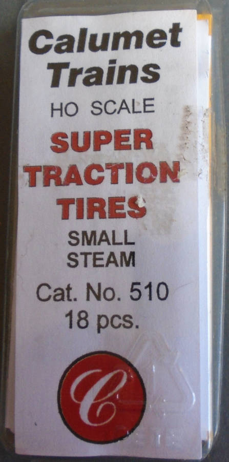 CALUMET TRAINS HO SCALE - 14 X TRACTION TYRES FOR SMALL STEAM ENGINES - CARDED