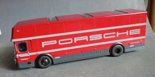 SCHUCO 1/64 SCALE - PORSCHE RACE CAR TRANSPORTER, NEW BOXED