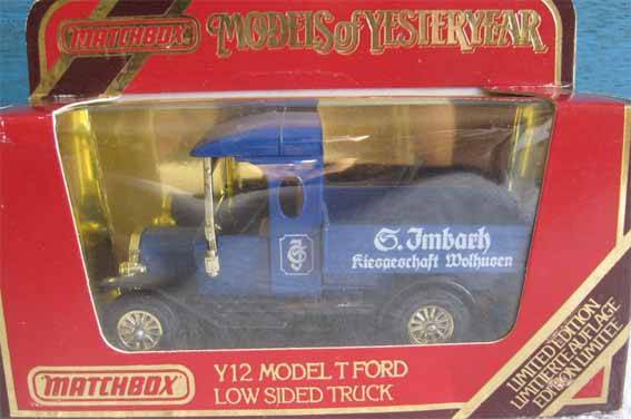 FORD MODEL T LOW SIDED TRUCK # Y12 by MATCHBOX (NEW BOXED)