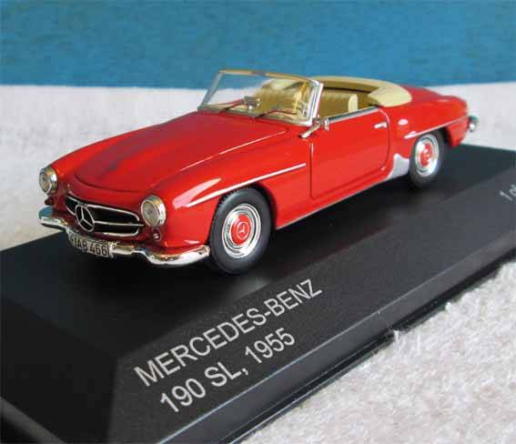 1955 MERCEDES BENZ 190 SL by WHITE BOX (IXO) in 1/43 SCALE (NEW BOXED)