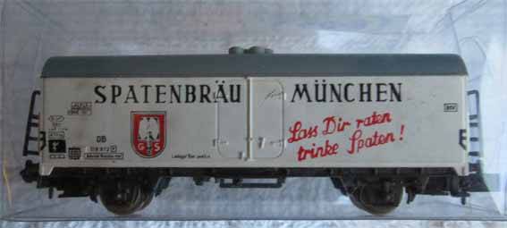 ATLAS - CLOSED 4WHL WAGON "SPATENBRAU" in N SCALE, GOOD CONDITION.