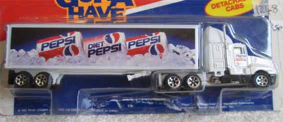 ROAD CHAMPS KENWORTH TRUCK/TRAILER - PEPSI (CARDED) - 180mm LONG