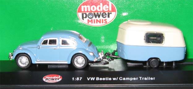 VW BEETLE & CAMPER by MODEL POWER in 1/87 SCALE (NEW BOXED)