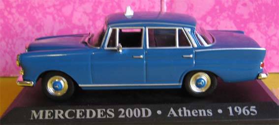 1965 MERCEDES 200D ATHENS TAXI in 1/43 SCALE (NEW BOXED)