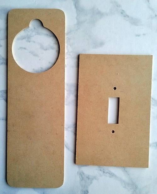 Wooden door hanger and switchplate cover