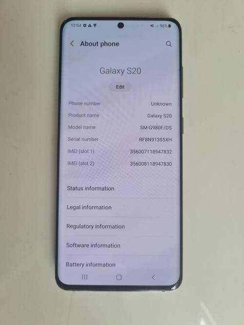 SAMSUNG S20 - 128GB - DUAL SIM - EXCELLENT CONDITION